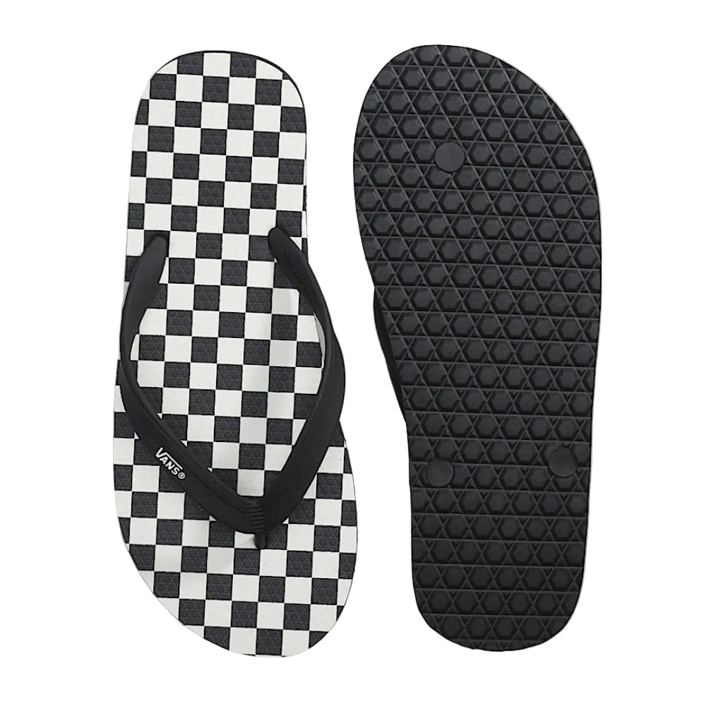 Vans Men's Makena Sandal in Checkerboard Black/Marshmallow White