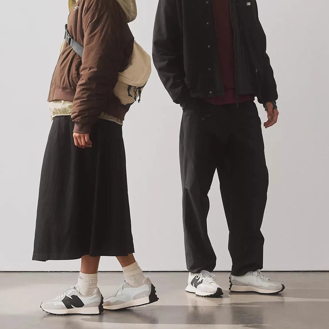 New Balance Women's 327 in Sea Salt with White and Black