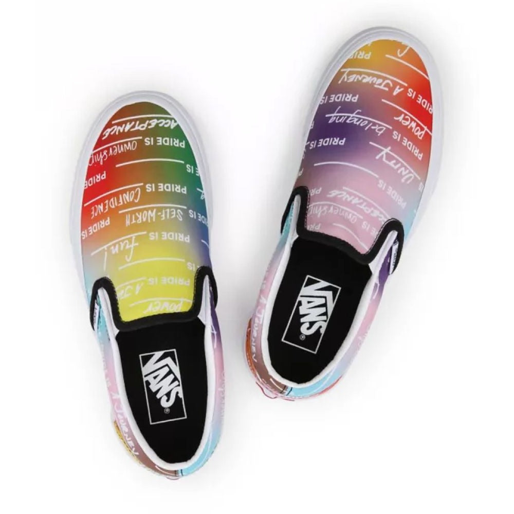 Vans Pride Classic Slip-On in Rainbow/True White
