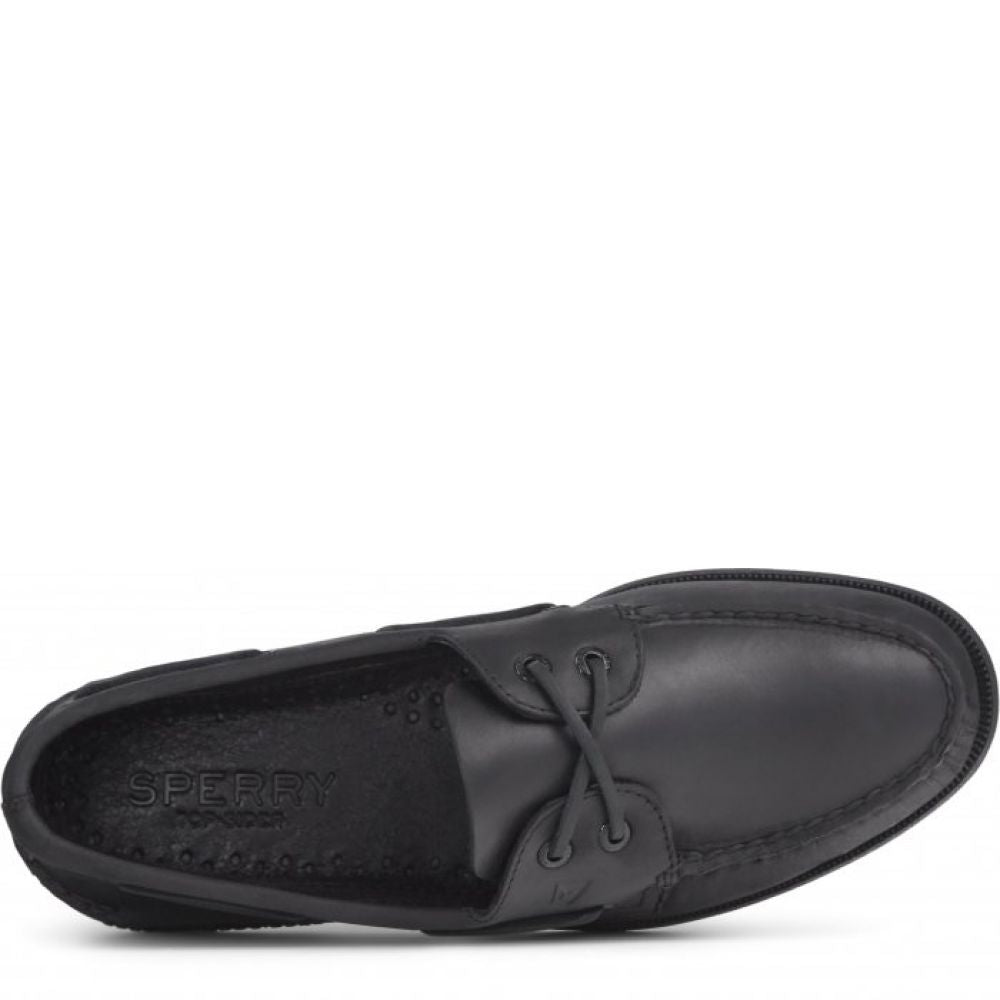 Sperry Men&#39;s Authentic Original Leather Boat Shoe in Black