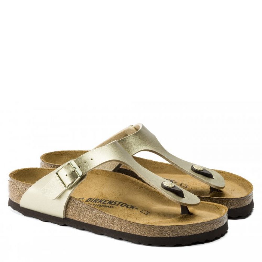 Birkenstock Women&#39;s Gizeh Birko-Flor in Gold