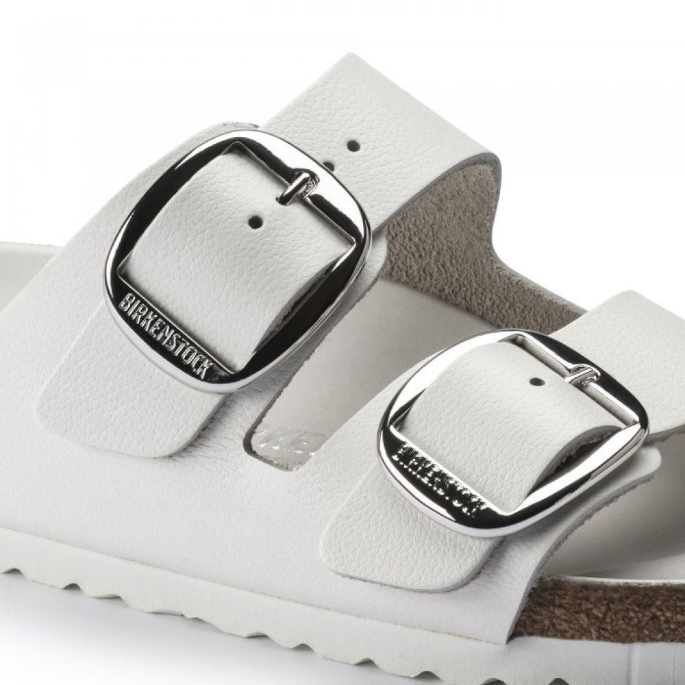 Birkenstock Women&#39;s Arizona Big Buckle Leather in White (Narrow Width)