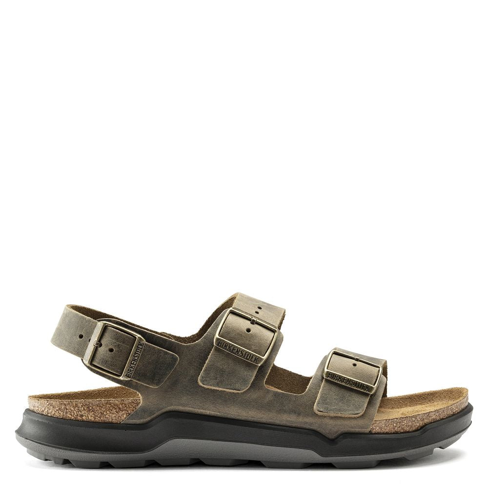 Birkenstock Men's Milano CT Oiled Leather in Faded Khaki