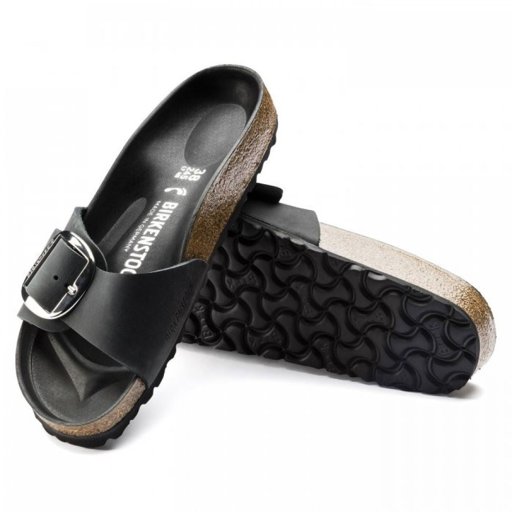 Birkenstock Women's Madrid Big Buckle Oiled Leather in Black