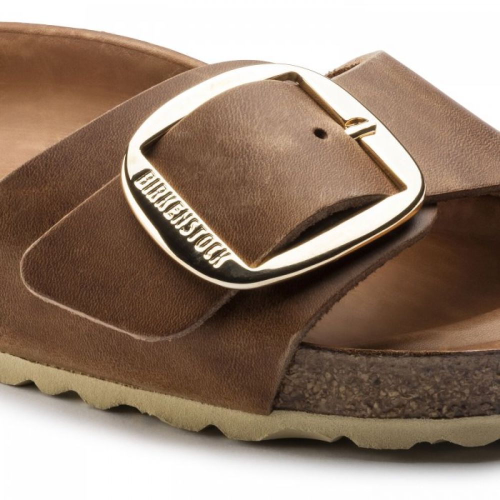 Birkenstock Women's Madrid Big Buckle Oiled Leather in Cognac