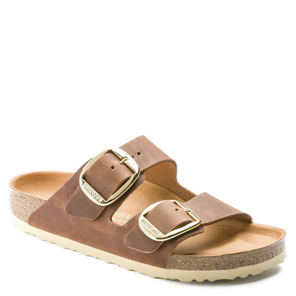 Birkenstock Women&#39;s Arizona Big Buckle Oiled Leather in Cognac (Narrow Width)