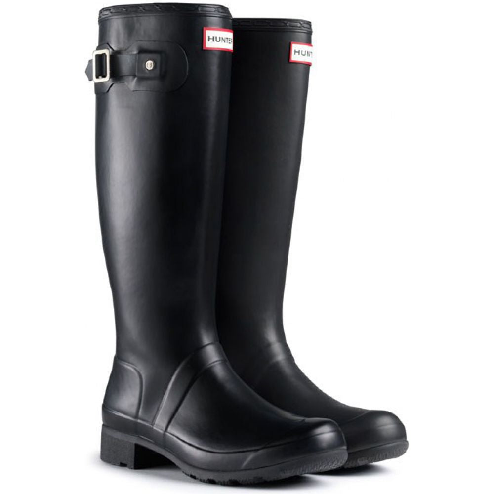 Hunter Women&#39;s Original Packable Tour Rain Boots in Black