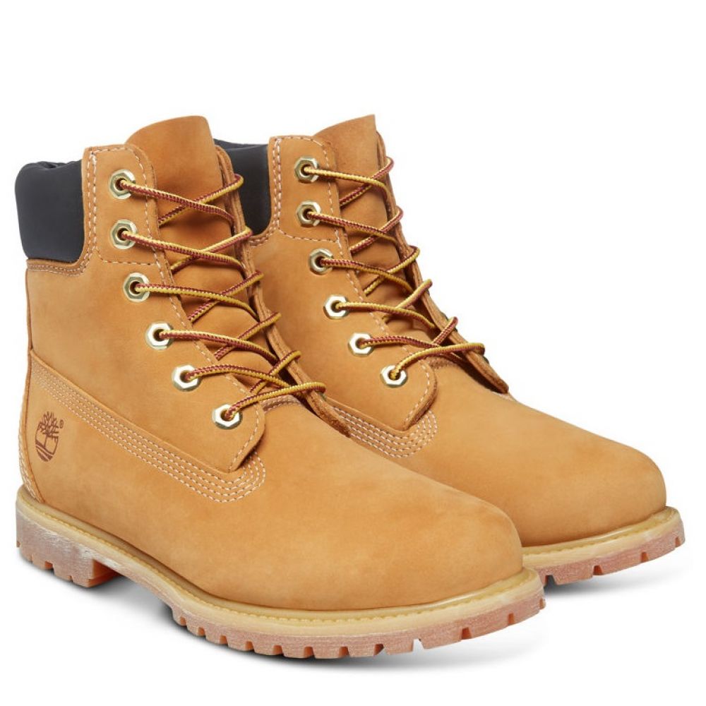 Timberland Women&#39;s Icon 6 Inch Premium Waterproof Boot in Wheat Nubuck