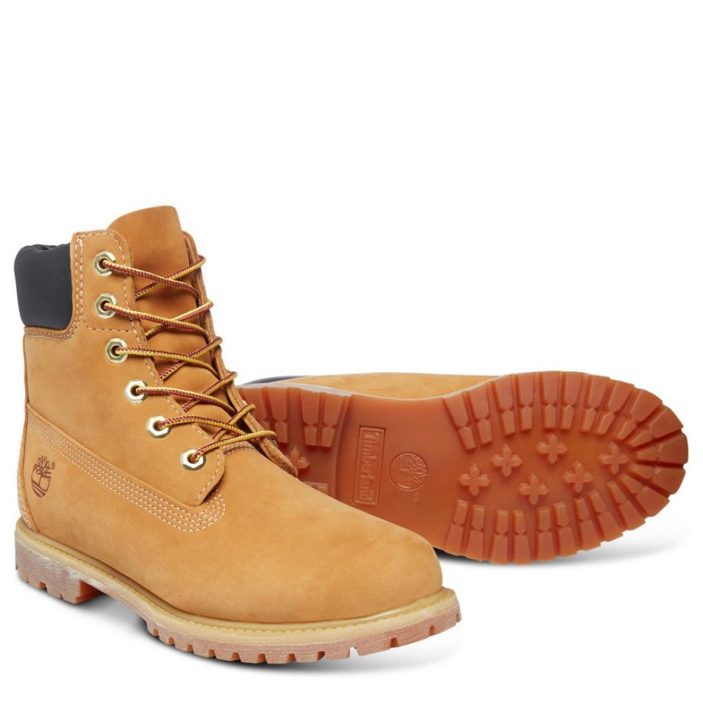 Timberland Women&#39;s Icon 6 Inch Premium Waterproof Boot in Wheat Nubuck