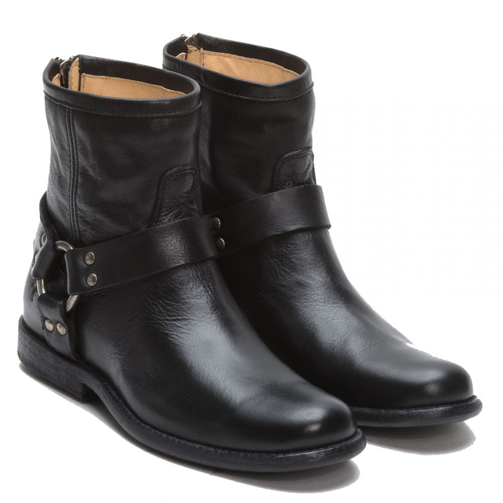Frye Women&#39;s Phillip Harness Short Boot in Black