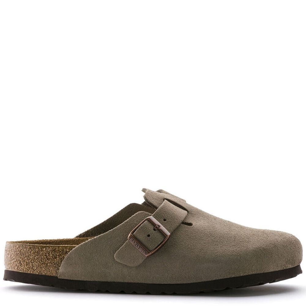 Birkenstock Men&#39;s Boston Softbed Suede Leather in Taupe