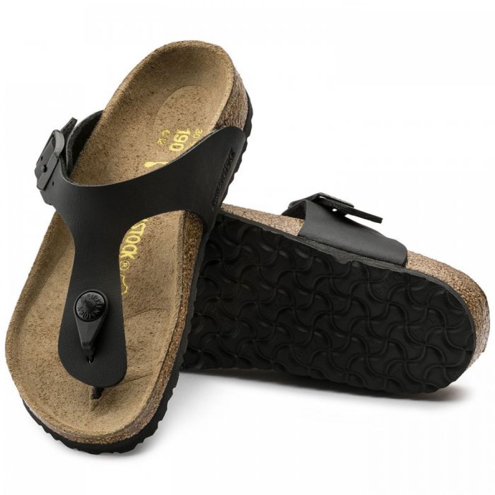 Birkenstock Kids Gizeh Birko-Flor in Black (Narrow Width)