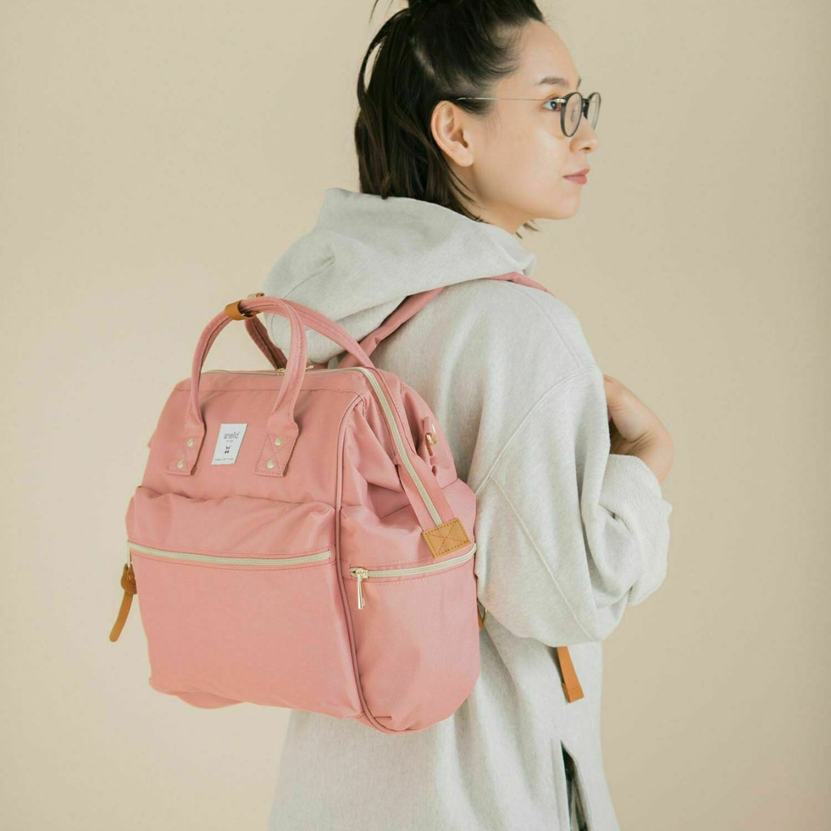 Anello Cross Bottle 3 Way Backpack in Pink