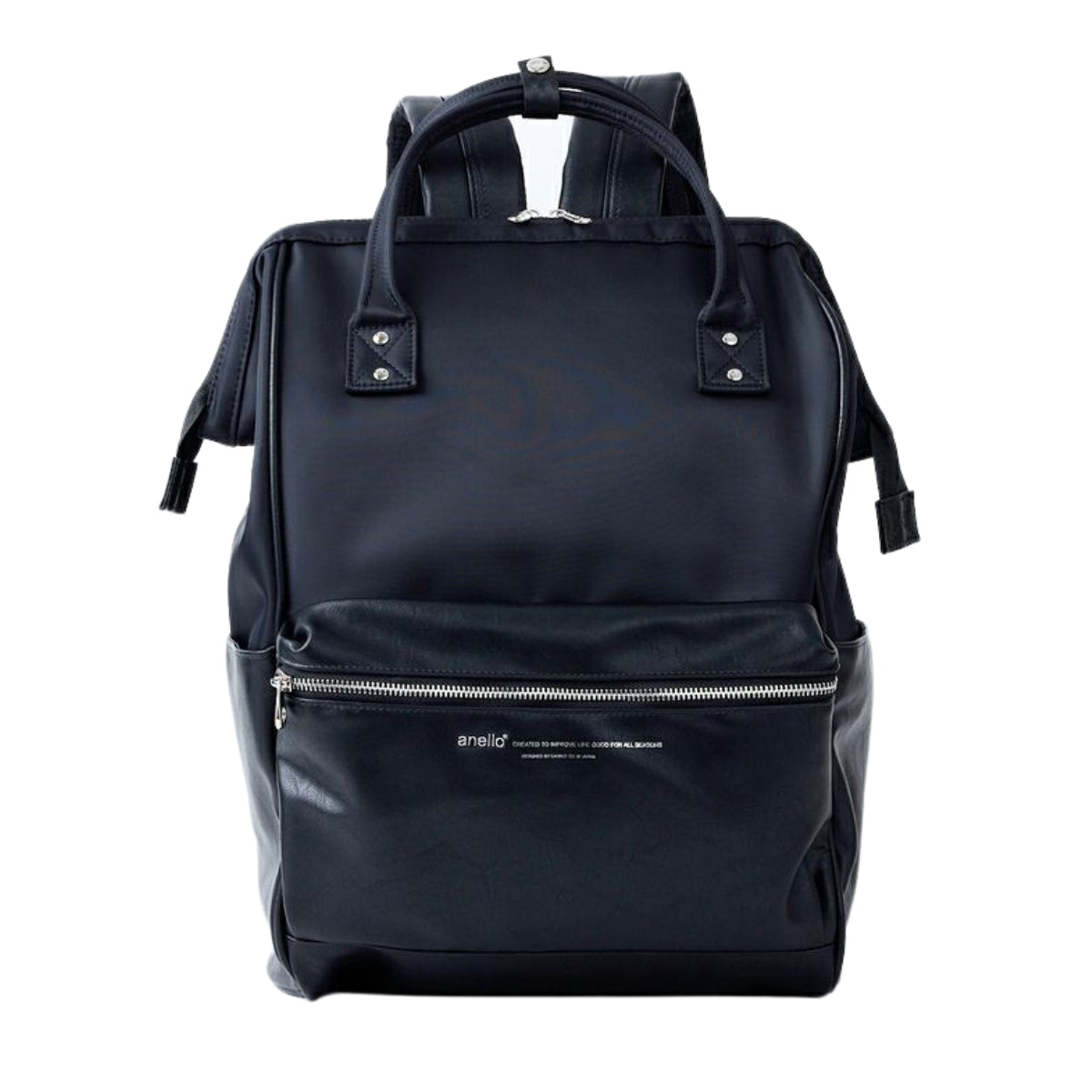 anello pu leather backpack rucksack regular size Anello Premium Clasp Backpack Large in Black – Getoutside Shoes