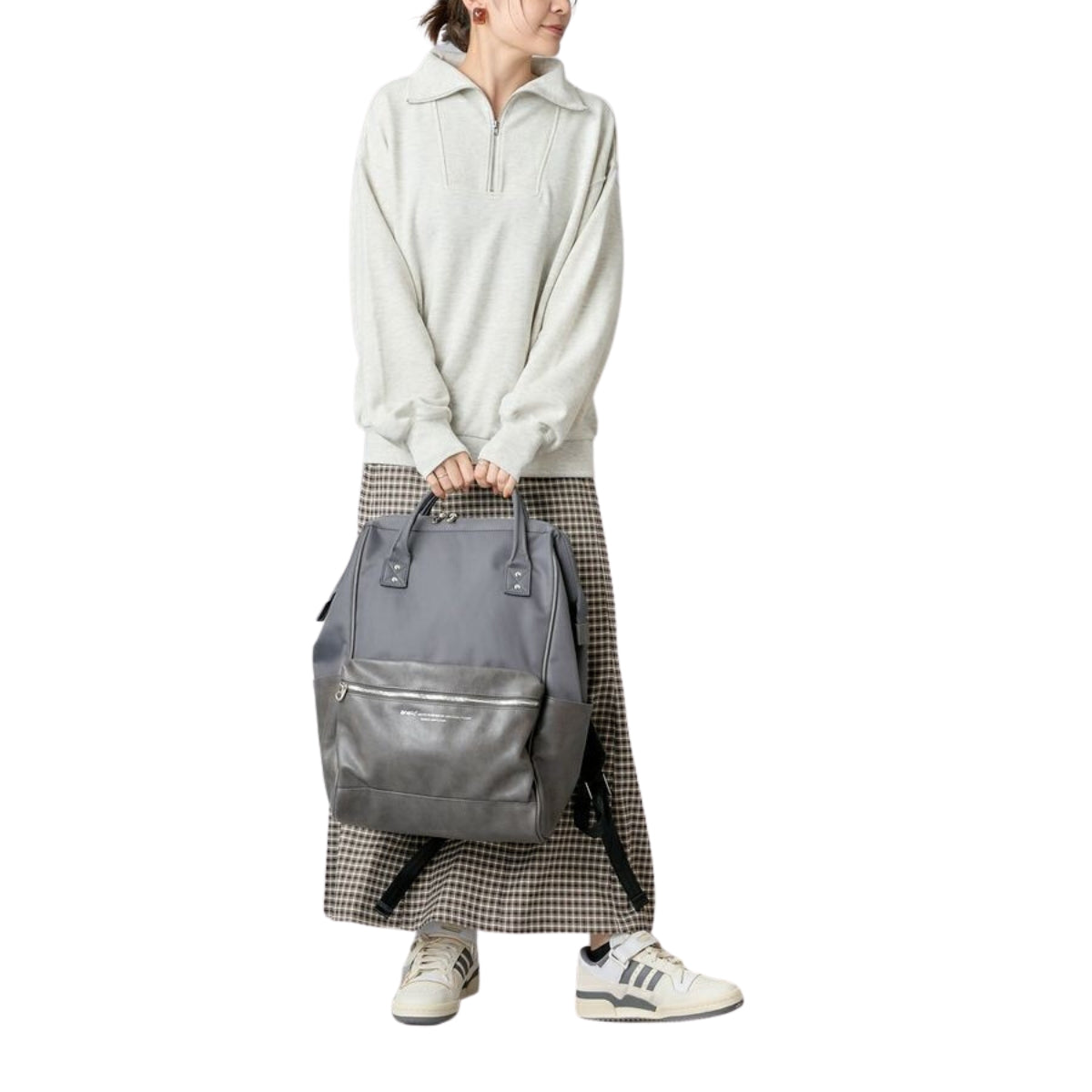 Anello Premium Clasp Backpack Large in Grey