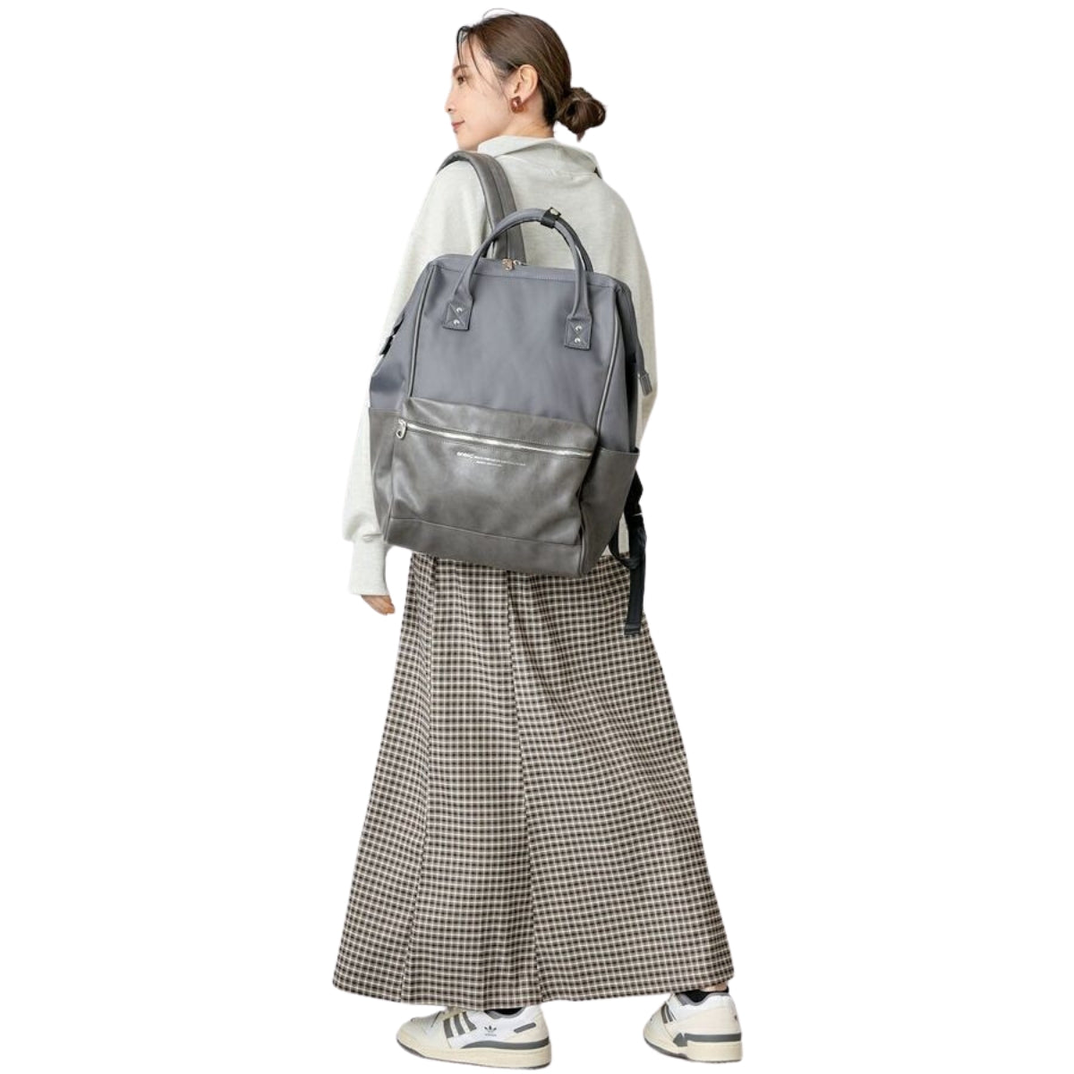 Anello Premium Clasp Backpack Large in Grey