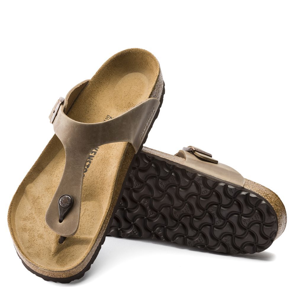 Birkenstock Women's Gizeh Oiled Leather in Tobacco Brown