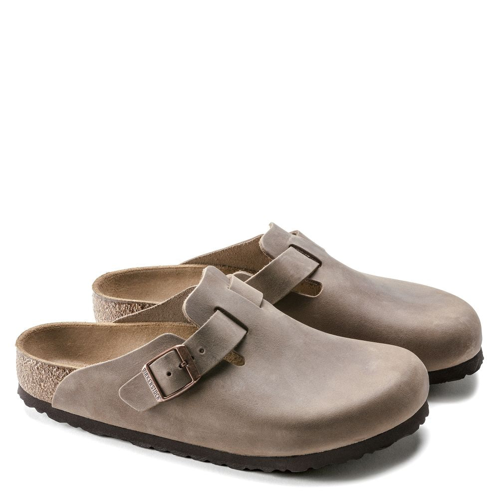 Birkenstock Men&#39;s Boston Oiled Leather in Tobacco Brown