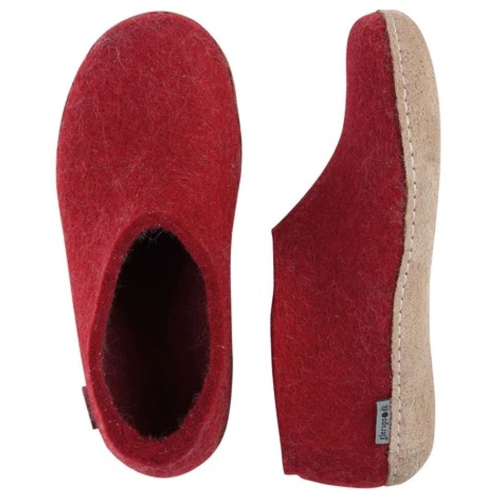 Glerups Women’s Shoe Leather Sole in Red