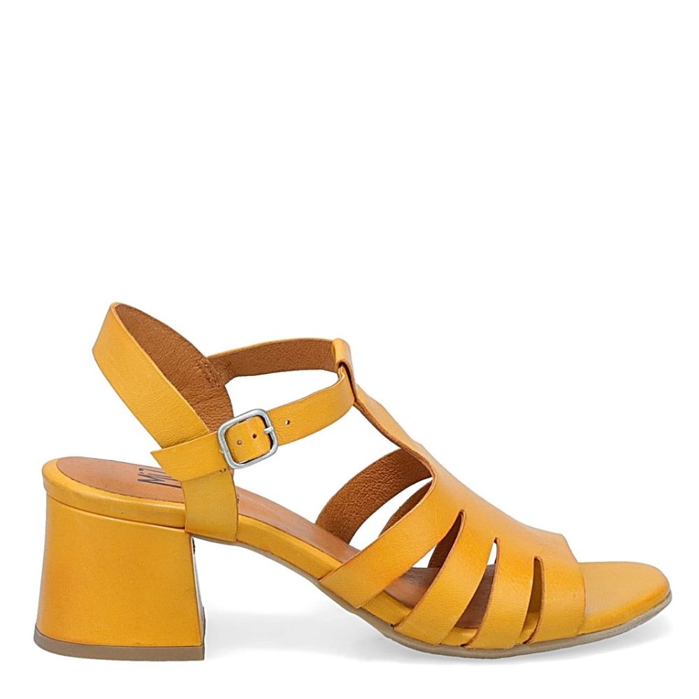 Miz Mooz Women&#39;s Boardwalk Heeled Sandal in Ochre