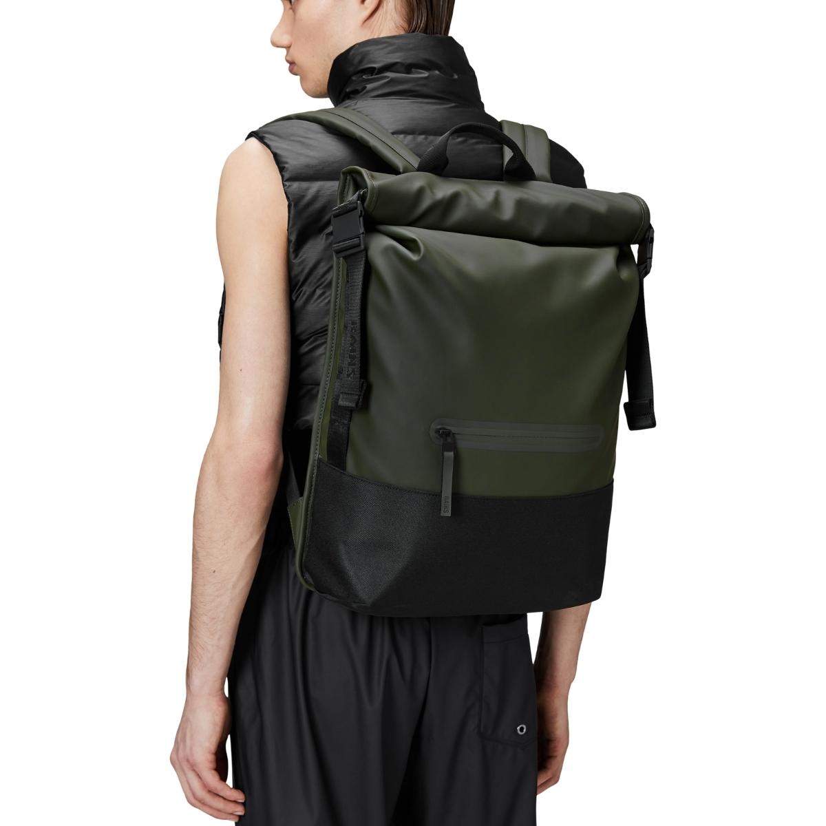 Rains Trail Rolltop Backpack in Green
