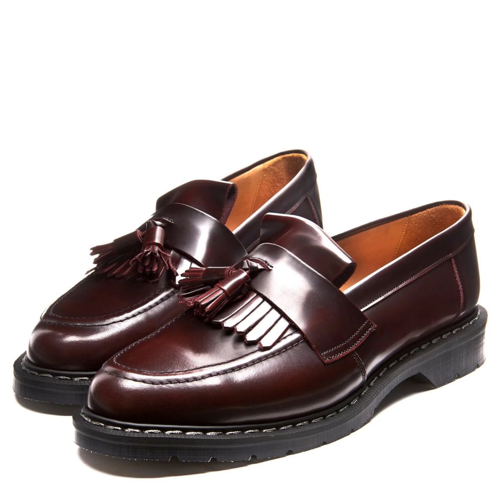 Solovair Tassel Loafer in Burgundy Rub-Off