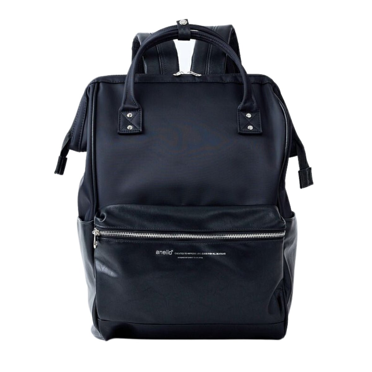 anello black leather backpack AT-C1225 2-Way Tote Backpack, Large Capacity, A4 POST, Black, F at Amazon Women's Clothing store 7 Padded 13 laptop sleeve Large dual water bottle pockets Generous front storage pocket External zipper to access main bag while wearing the bag Synthetic leather material for increased durability anello Rucksack - black -
