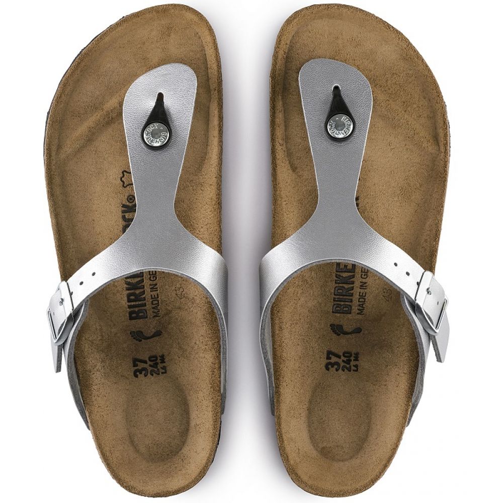 Birkenstock Women&#39;s Gizeh Birko-Flor in Silver