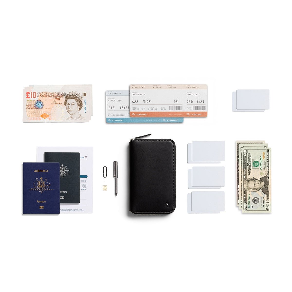 Bellroy Travel Folio (Second Edition) in Black - Getoutside Shoes