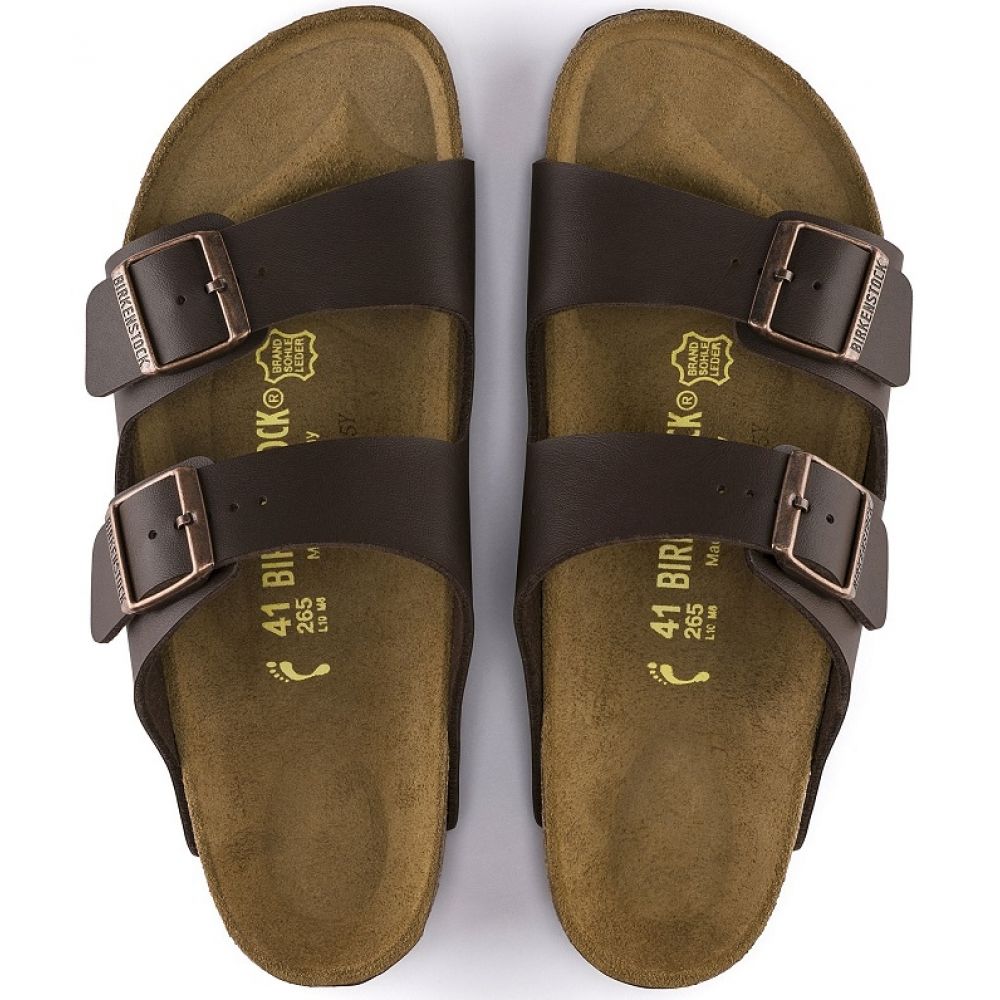 Birkenstock Arizona Birko-Flor in Dark Brown - Getoutside Shoes