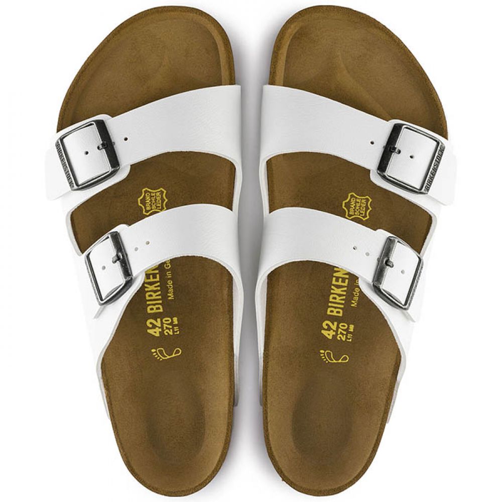 Birkenstock Arizona Birko-Flor in White - Getoutside Shoes