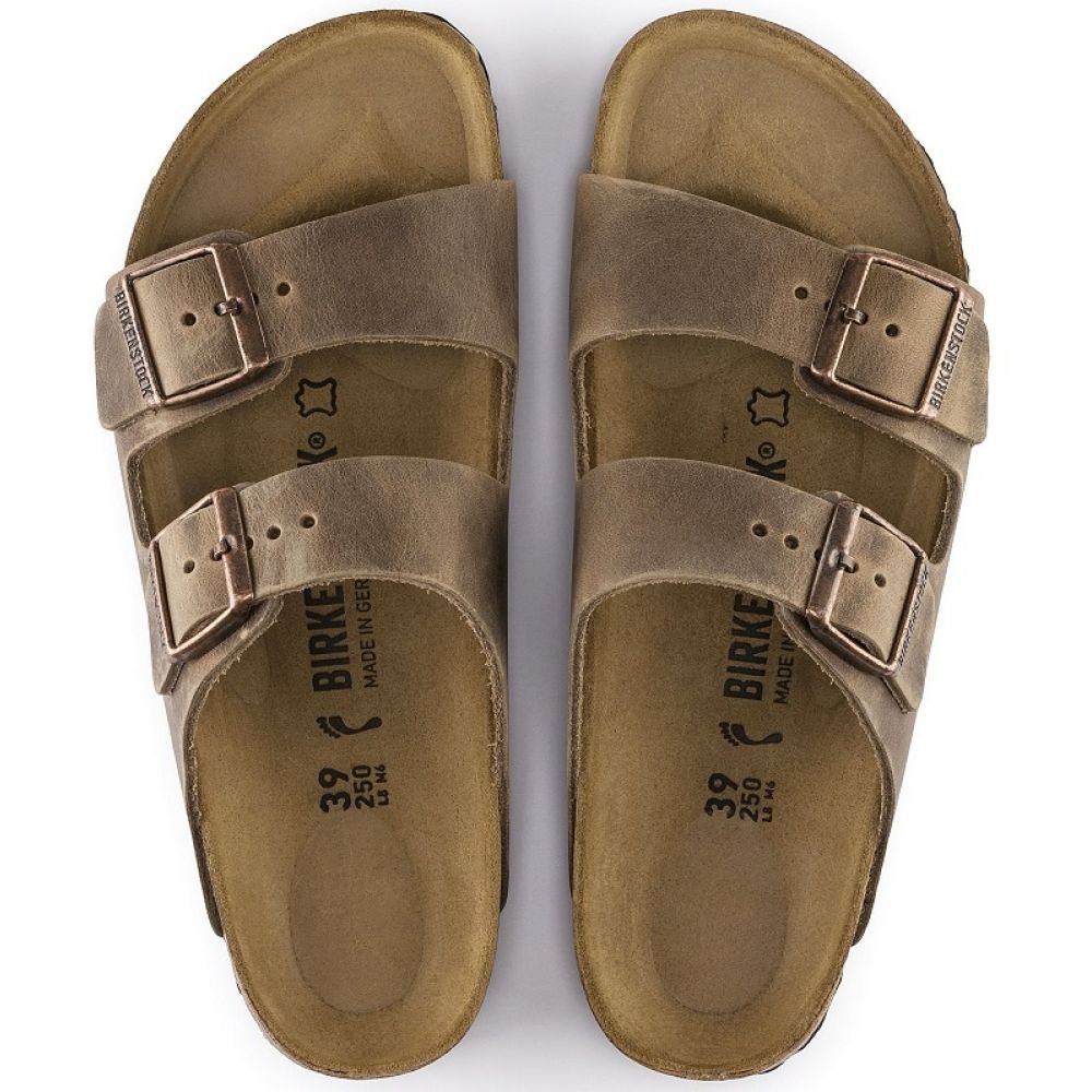 Birkenstock Arizona Oiled Leather in Tobacco Brown - Getoutside Shoes