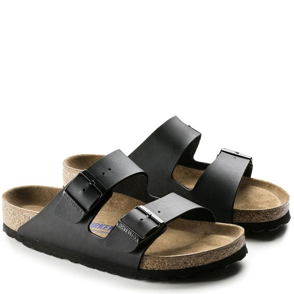 Birkenstock Arizona Soft Footbed Birko-Flor in Black - Getoutside Shoes