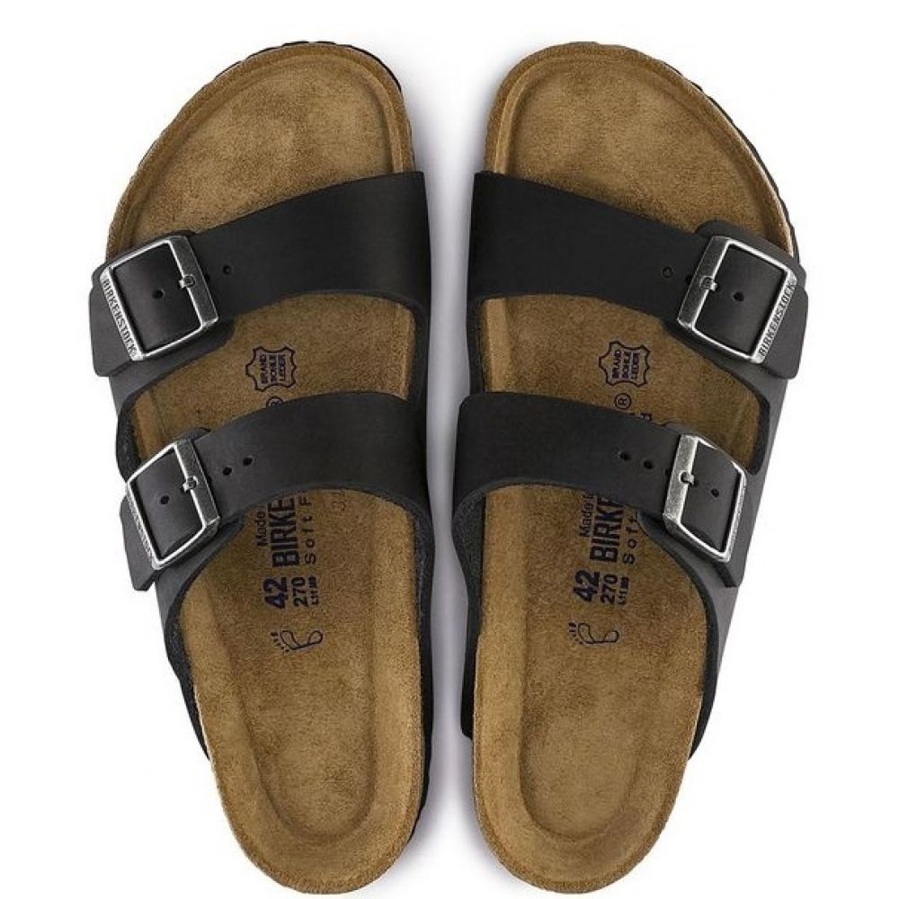 Birkenstock Arizona Softbed Oiled Leather in Black - Getoutside Shoes