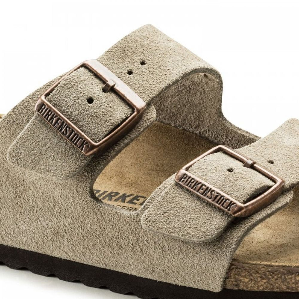 Birkenstock Arizona Suede Leather in Taupe - Getoutside Shoes