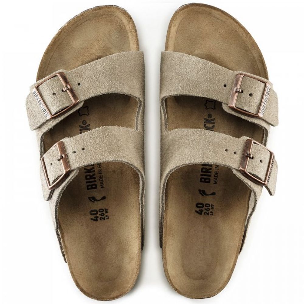 Birkenstock Arizona Suede Leather in Taupe - Getoutside Shoes