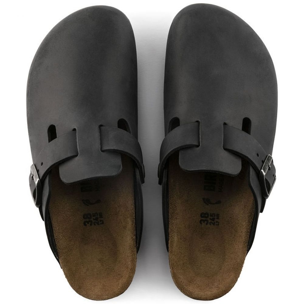 Birkenstock Boston Oiled Leather in Black - Getoutside Shoes