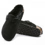 Birkenstock Boston Shearling Suede Leather in Black - Getoutside Shoes