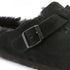 Birkenstock Boston Shearling Suede Leather in Black - Getoutside Shoes