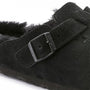Birkenstock Boston Shearling Suede Leather in Black - Getoutside Shoes