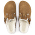 Birkenstock Boston Shearling Suede Leather in Mink - Getoutside Shoes