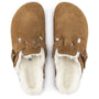 Birkenstock Boston Shearling Suede Leather in Mink - Getoutside Shoes