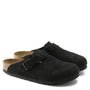 Birkenstock Boston Softbed Suede Leather in Black - Getoutside Shoes