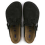 Birkenstock Boston Softbed Suede Leather in Black - Getoutside Shoes
