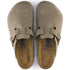 Birkenstock Boston Softbed Suede Leather in Taupe - Getoutside Shoes