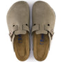 Birkenstock Boston Softbed Suede Leather in Taupe - Getoutside Shoes