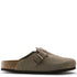 Birkenstock Boston Softbed Suede Leather in Taupe - Getoutside Shoes