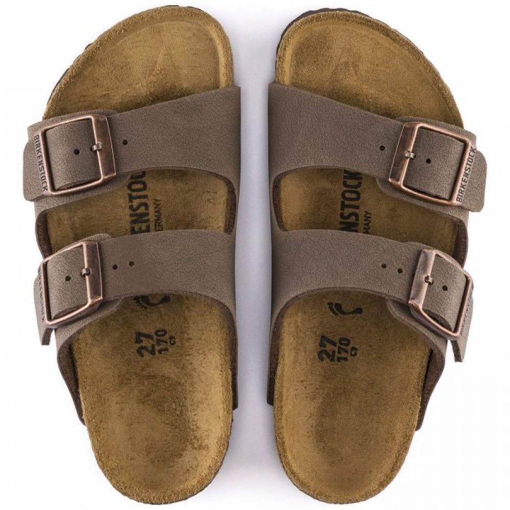 Birkenstock Kids Arizona Birkibuc in Mocha (Narrow Width) - Getoutside Shoes