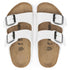 Birkenstock Kids Arizona Birko-Flor in White (Narrow Width) - Getoutside Shoes