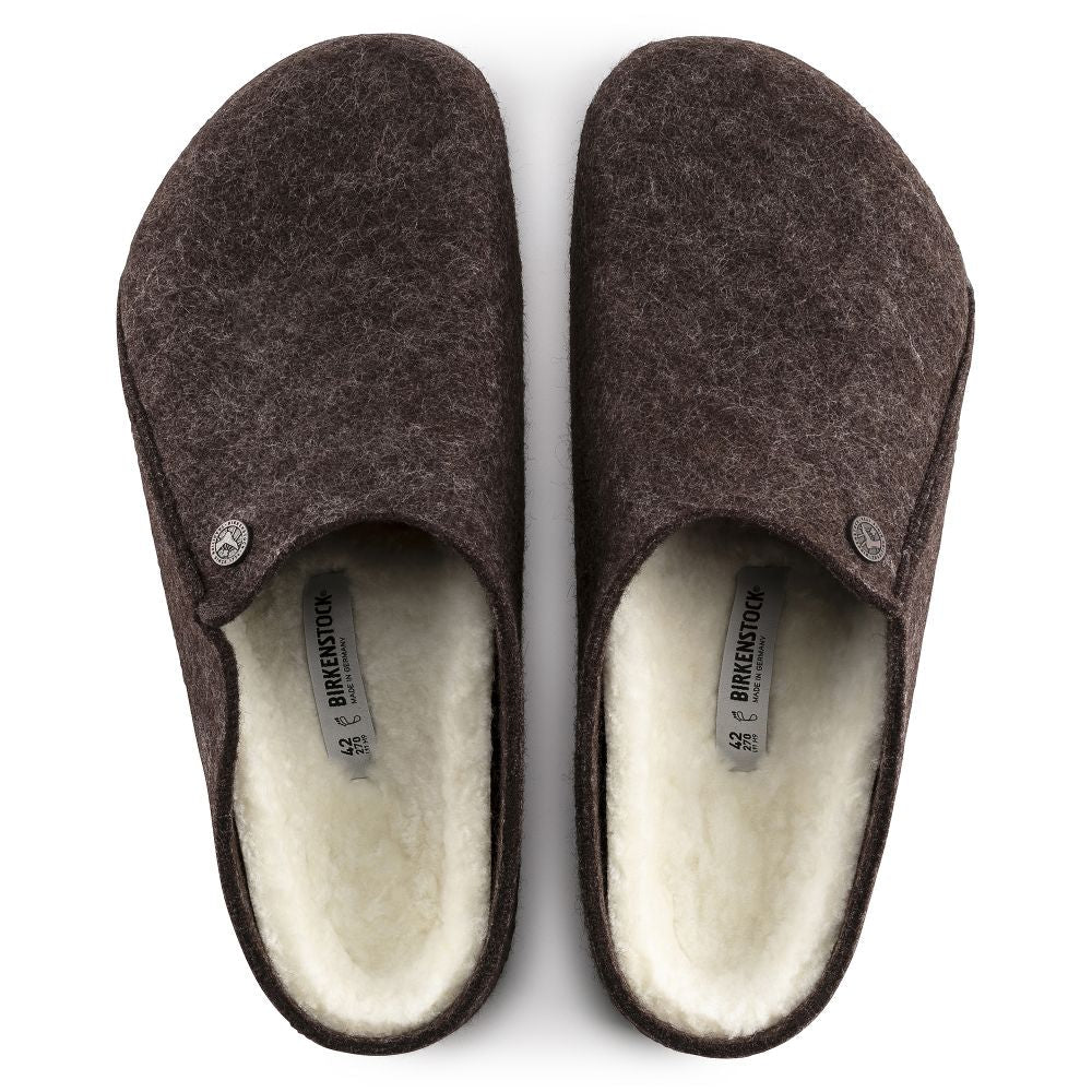 Birkenstock Men's Zermatt Shearling Wool Felt in Mocha - Getoutside Shoes